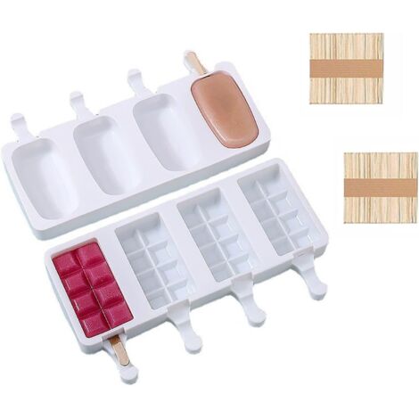 Moldes para tartaletas, moldes para cake pops, moldes para paletas heladas, moldes para helados, moldes para hielo, máquina casera para hacer paletas heladas, 100 palitos de madera para helado casero 