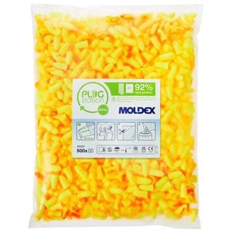 Moldex MelLows PlugStation 500 refill earplug pairs – 22 dB noise reduction rating – Antimicrobial properties – Model MOL766001