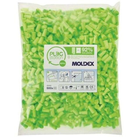Moldex Pura-Fit PlugStation 500 Refill Earplugs with NRR 36 dB – Pack of 500 Pairs (Model MOL776001)