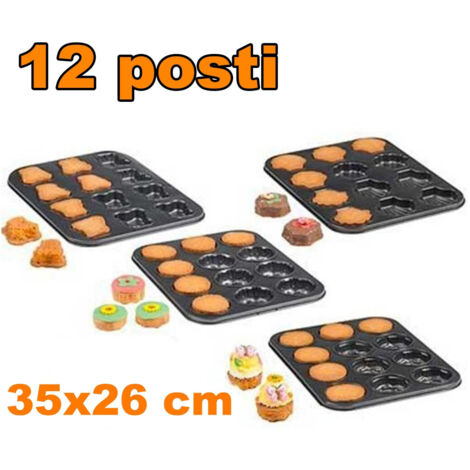 Molds De Feuille Pour Muffin 12 Sièges Anti-adhésif 35x26 Cm