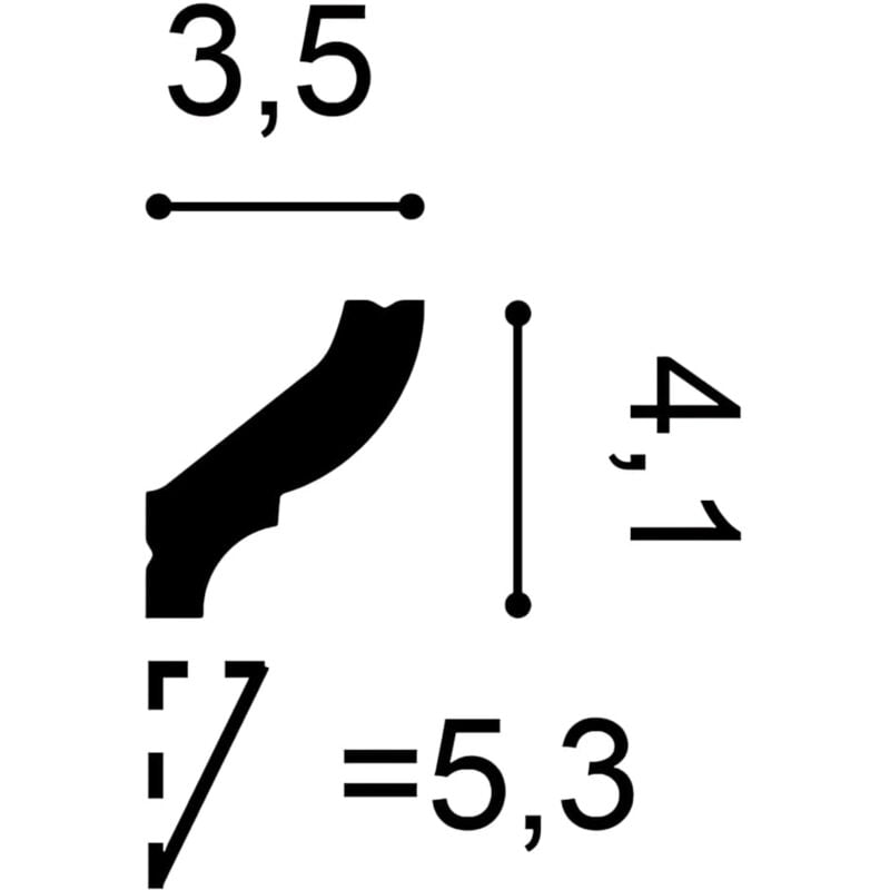 Moldura Cornisa Perfil de estuco Orac Decor CB501 BASIXX Elemento decorativo de pared y techo 2 m