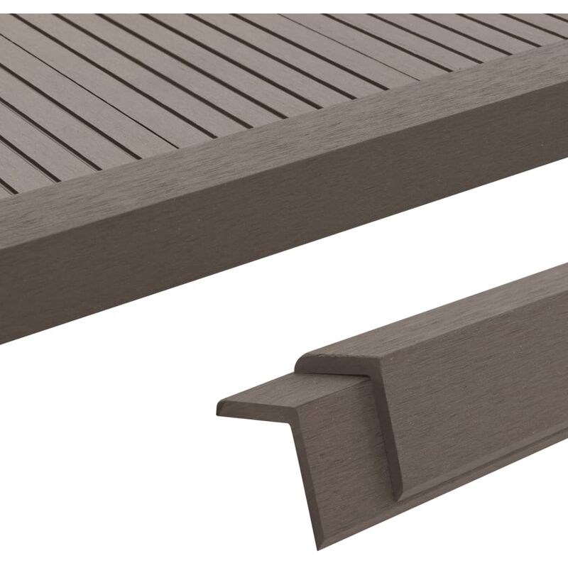 

Moldura de ángulo de porche WPC 5 unidades 170 cm marrón oscuro