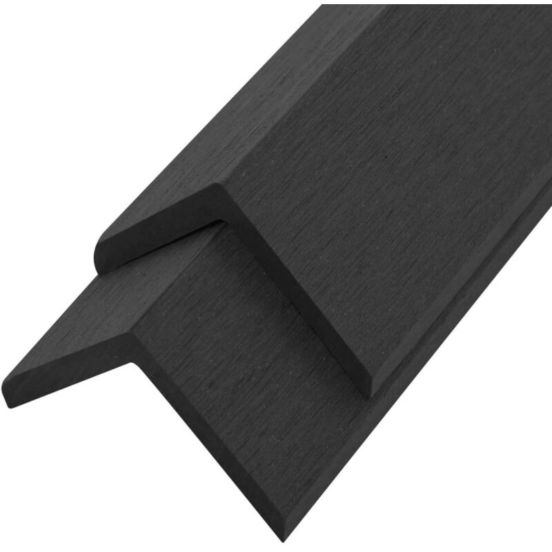 

vidaXL Moldura de ángulo de porche WPC 5 unidades 170 cm negro - Negro