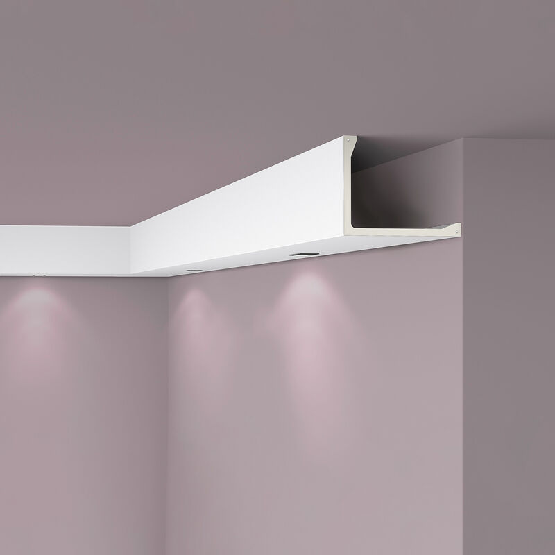 Moldura de cobertura NMC L1 ARSTYL Noel Marquet Moldura decorativa para  Iluminación directa Perfil de estuco diseño moderno blanco 2 m
