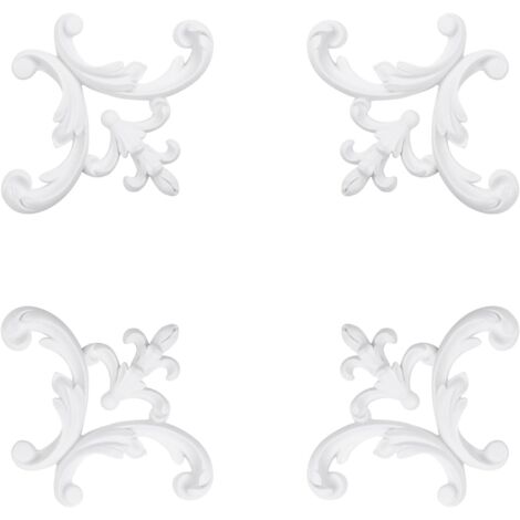 Moldura decorativa de esquina para paredes, acento decorativo de estilo francés con estampado floral, estilo mariposa, 4 piezas