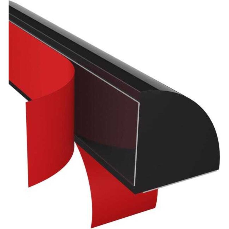 Moldura flexible de cuarto de círculo, borde redondo de goma autoadhesivo, adecuada para pisos, baños, cocinas, 6 m de largo, color negro