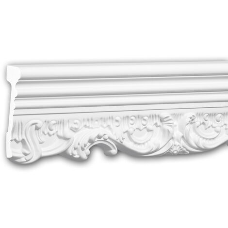 PROFHOME DECOR Moldura para pared 151368 Profhome Perfil de estuco Moldura decorativa Moldura friso estilo Neorrenacimiento blanco 2 m