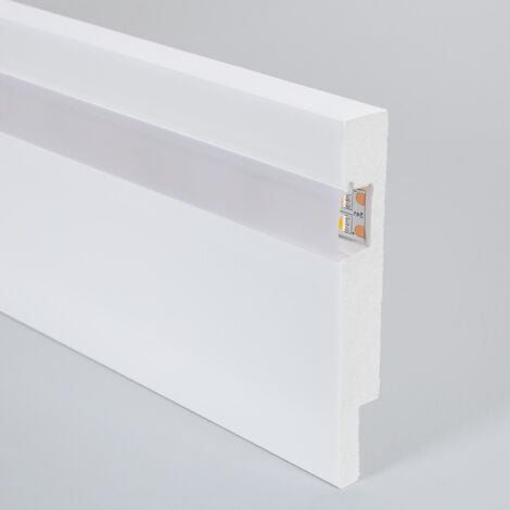Moldura Rodapié para Tira LED Modern con Tapa Continua 2 m