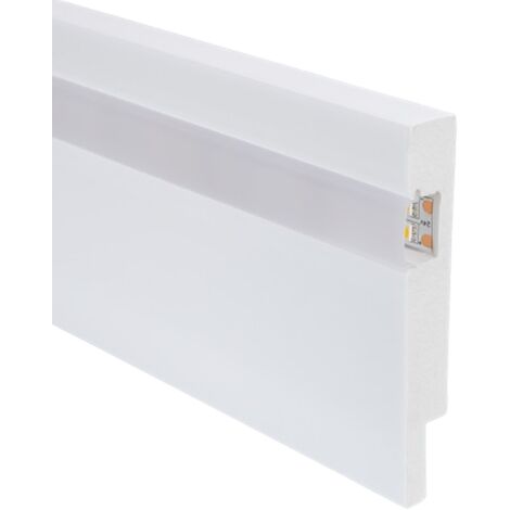 Moldura Rodapié para Tira LED Modern con Tapa Continua
