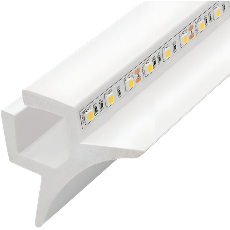 

Moldura Zócalo de Esquina para 2 Tiras LED 2m Arco Blanco - Blanco