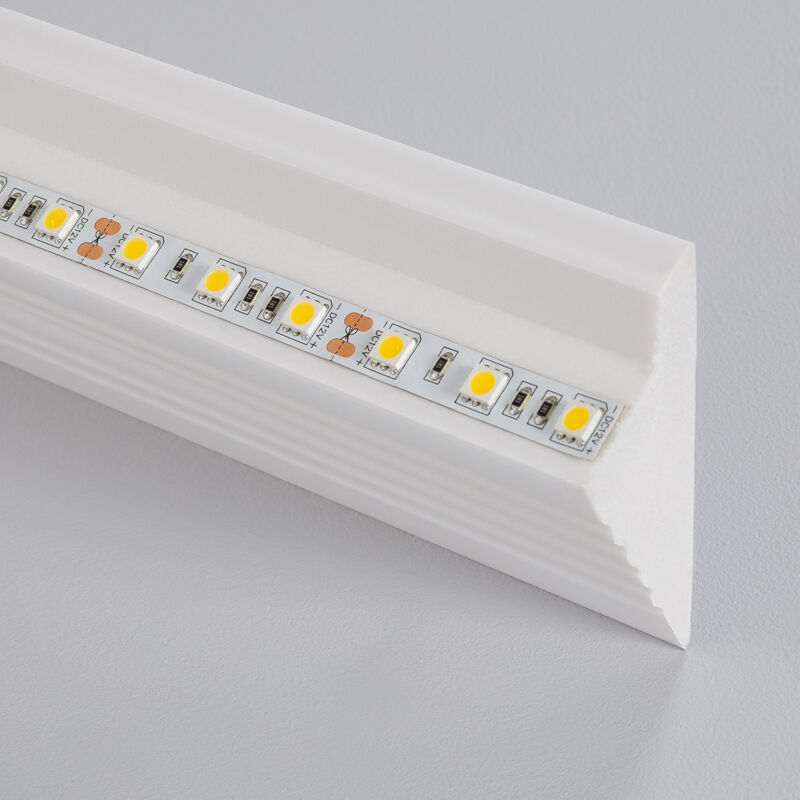 

Moldura Zócalo para Tira LED 2m Angular Blanco - Blanco