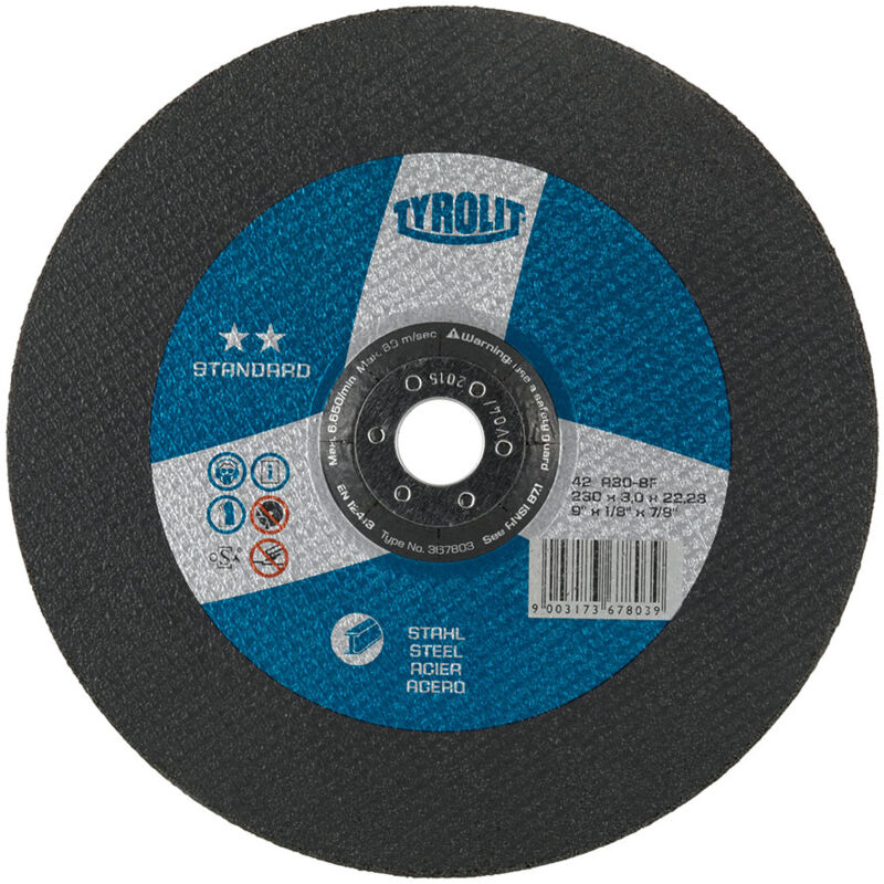 Disco da taglio bombato 230x3x22,23mm A30-S-BF