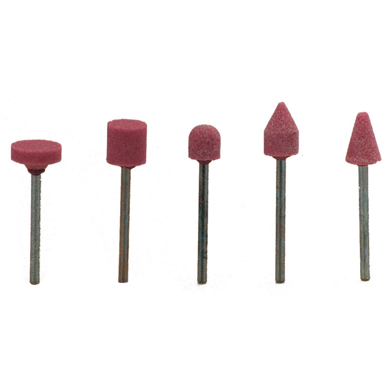 Image of Capaldo - Poggi serie 5 pz mole abrasive corindone rosa pg 398.00 gambo mm.3 - Salone