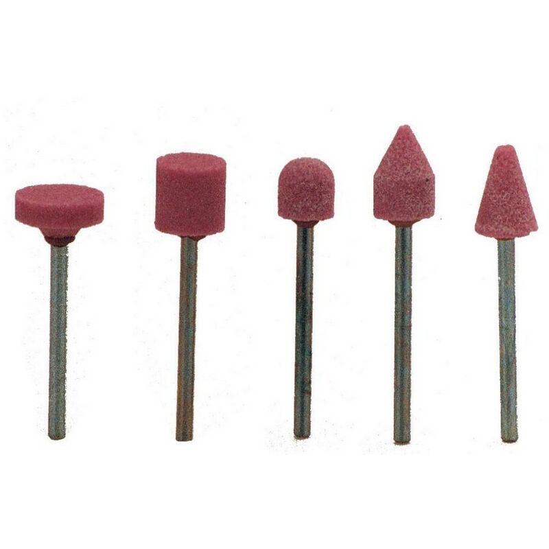 Image of Poggi serie 5 pz mole abrasive corindone rosa pg 398.00 gambo mm.3 - Salone