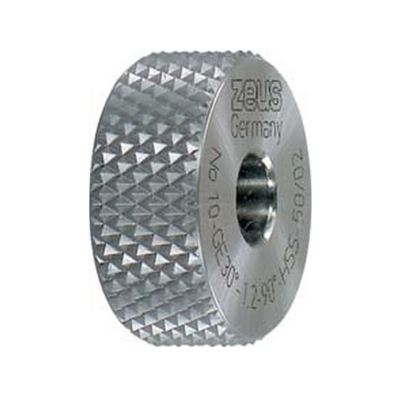 Zeus - Molette, forme ge pointes surélevées (30°), Molette d1 x Larg. : b x perçage d2 : 20 x 8 x 6 mm, Graduation 1,0 mm