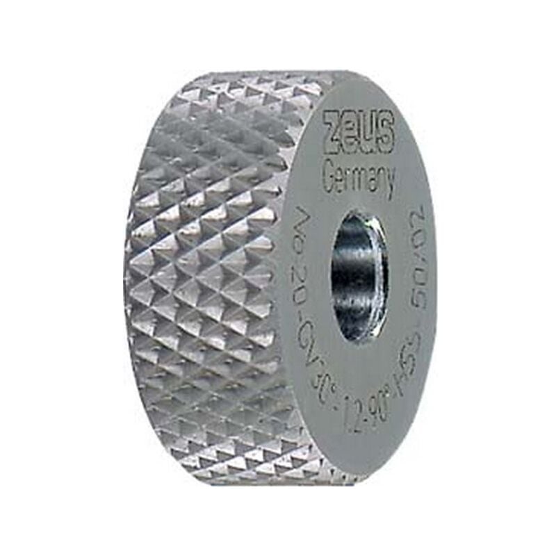 Molette, forme gv pointes en retrait (30°), Molette d1 x Larg. : b x perçage d2 : 20 x 8 x 6 mm, Graduation 0,8 mm