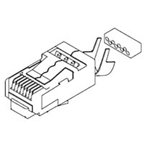 Molex Connettore modulare, Cat6, spina RJ45, 1 x 1 (porta), 8P8C, Cat6, montaggio su cavo 449150011 Spina Trasparente 1