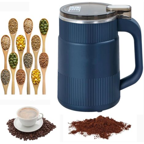 Molinillo de café de 550 ml, molinillo eléctrico de especias con 8 cuchillas de acero inoxidable, molinillo de café pequeño, molinillo de espresso para granos, frutos secos, hierbas, pimienta, granos 