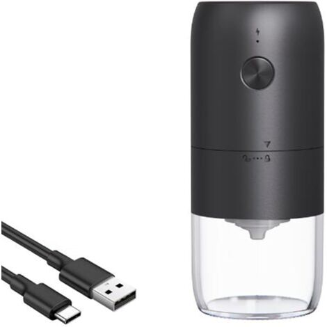 Molinillo de café eléctrico, molinillo de café eléctrico portátil, molinillo de café inalámbrico con múltiples configuraciones de molienda, cepillo de limpieza incluido, USB