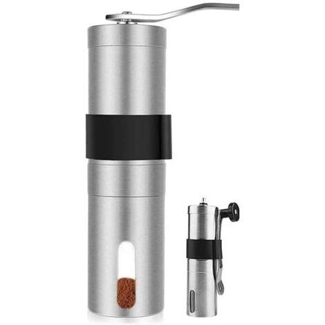Molinillo de café manual, acero inoxidable, color plateado