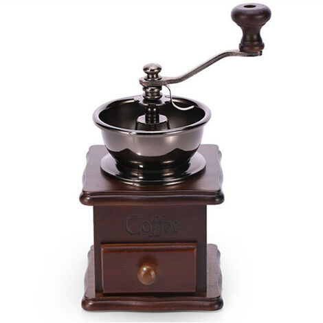 Molinillo de café manual de madera vintage para el hogar, la oficina, los viajes