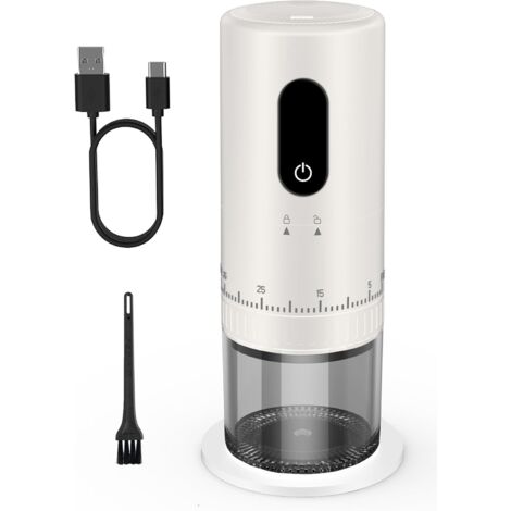 Molinillo de café recargable con pantalla LED de batería mejorada, molienda 1,7 veces más rápida con 38 configuraciones externas ajustables y muelas de cerámica, portátil