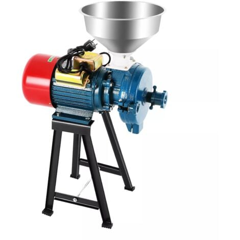 Molinillo de cereales eléctrico en seco, 2200 W, 220 V, amoladora de granos, molinillo de cereales, molinillo de nueces con embudo para moler gelatina de frijoles, almidón, harina de arroz, maíz