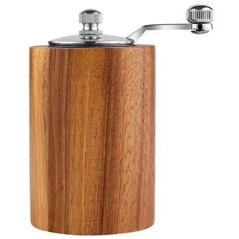 Molinillo de pimienta, molinillo de pimienta de madera, molinillo de pimienta manual con manivela larga, herramienta de molienda para especias