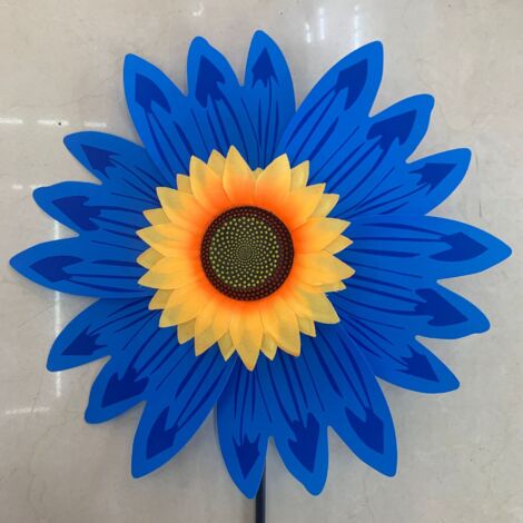 Molinillo decorativo, juego de 2 – diámetro de la flor 36 cm, longitud del tallo 55 cm, altura total 73 cm – forma de girasol.