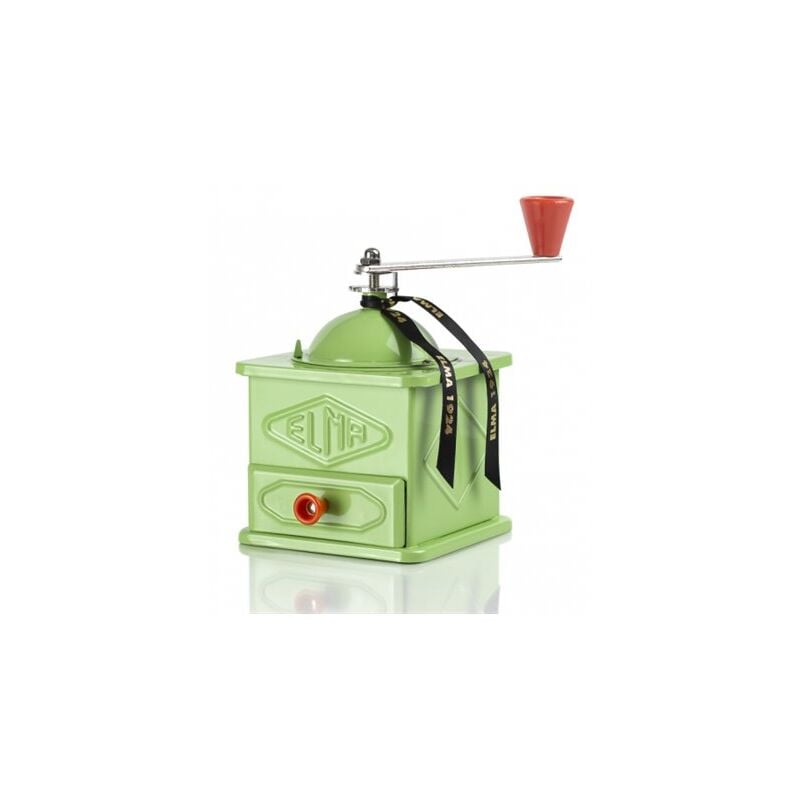 Moulin à café Elma en tôle vert anis