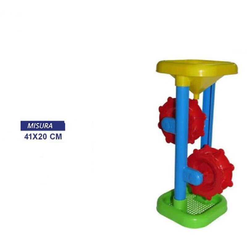 Trade Shop - Mulino Mare Con 2 Ruote Pale Spiaggia Gioco Estate Giocattolo Bambini 41 X 20 Cm -