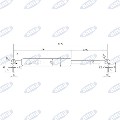 Molla a gas 515 x 305 05400