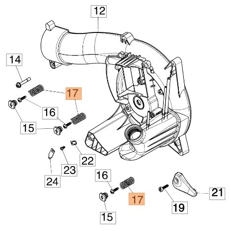 Molla carter ORIGINALE OLEOMAC per soffiatore BV 250