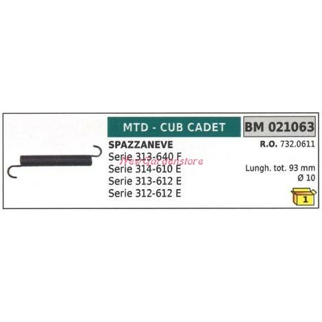 Molla trazione semovenza MTD spazzaneve SERIE 313-640 F 021063