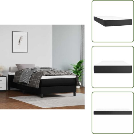 Molle insacchettate - vidaXL Materasso a Molle per Bambini Rigidità Media Nero 80x160 cm in Similpelle - Materasso per bambini nero