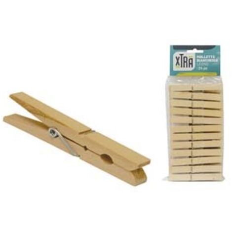 MOLLETTE BIANCHERIA LEGNO- - in confezione da pz.24 - 20 blister XTRA