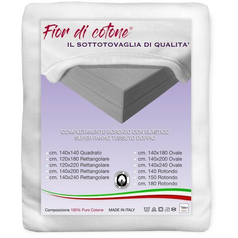 MOLLETTONE salvatavolo SOTTOTOVAGLIA FIOR DI COTONE © super panno TESSUTO DOPPIO PURO COTONE Cm. 180 rotondo