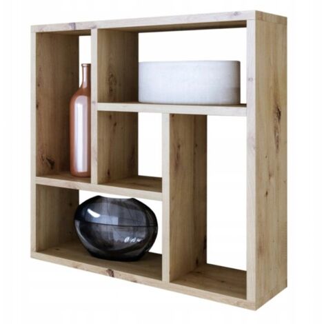 Molly Artisan Bücherregal aus Eichenholz, Hängeregal für Wohnzimmer, Büro, MK Studio