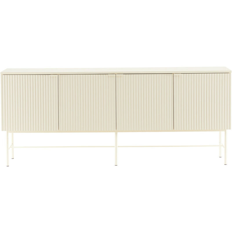 Drawer - Buffet 4 portes en bois et métal L180cm - Crème - molly