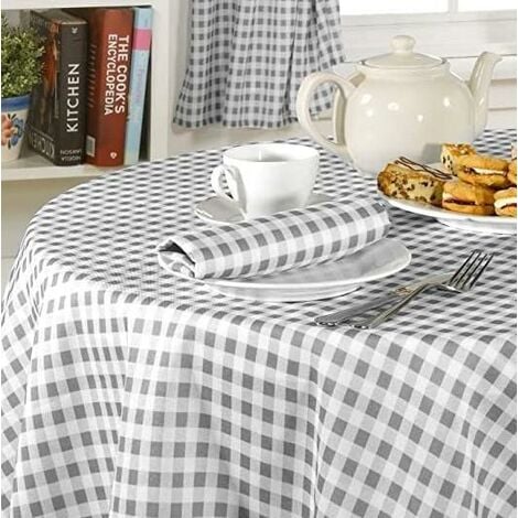 Molly Charcoal Gingham Check Kitchen Curtains Pencil Pleat 46x42" Dining Room Linen