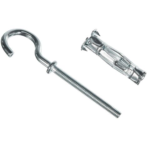 Molly m14005-xj tasselli a espansione in metallo con gancio rotondo, grigio, Set di 5 pezzi