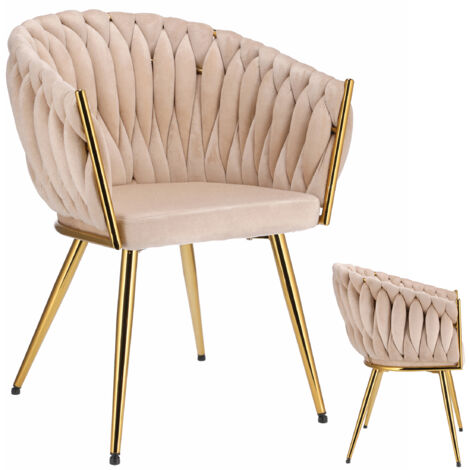 MOLTO Stuhl, beige, goldene Beine