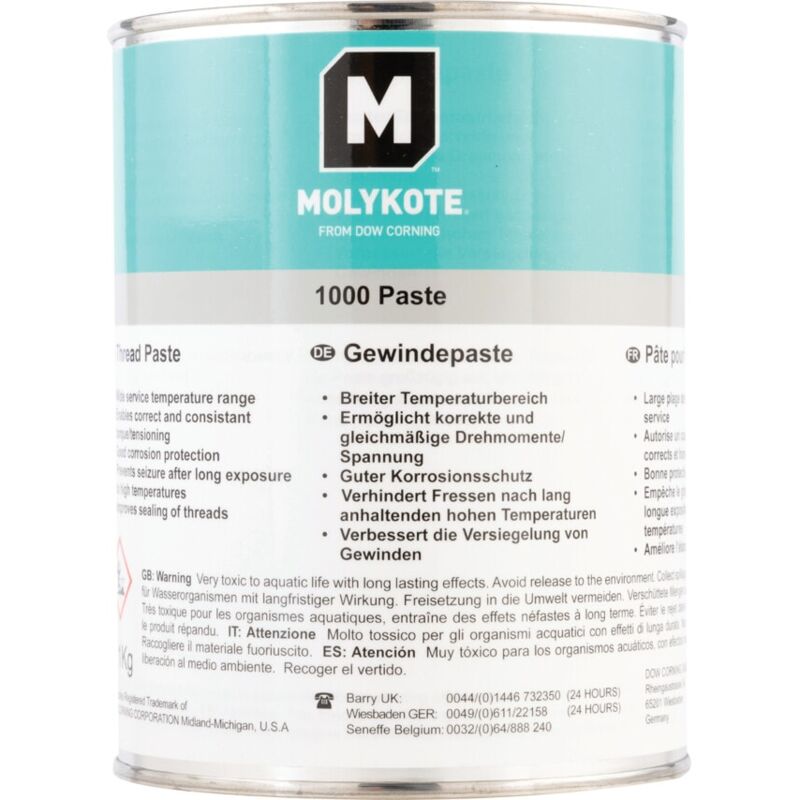 Molykote 1000 Thread Paste Lubricant 1KG