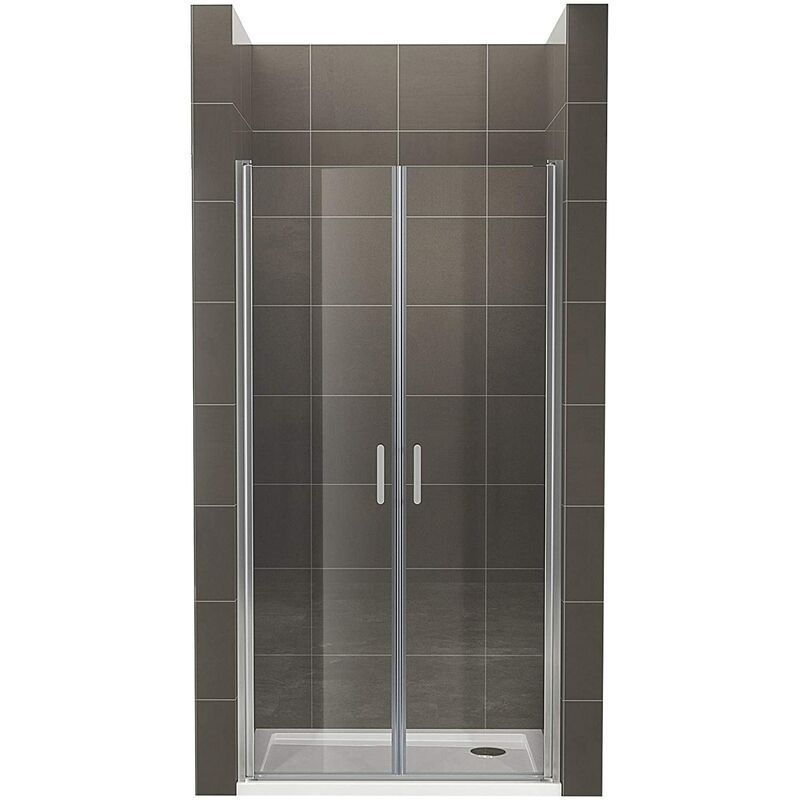 

Mampara de ducha 73x180 cm rango de ajuste de 73-76 cm, altura: 180 cm, vidrio de seguridad ESG con nano transparente de 6 mm con perfiles de