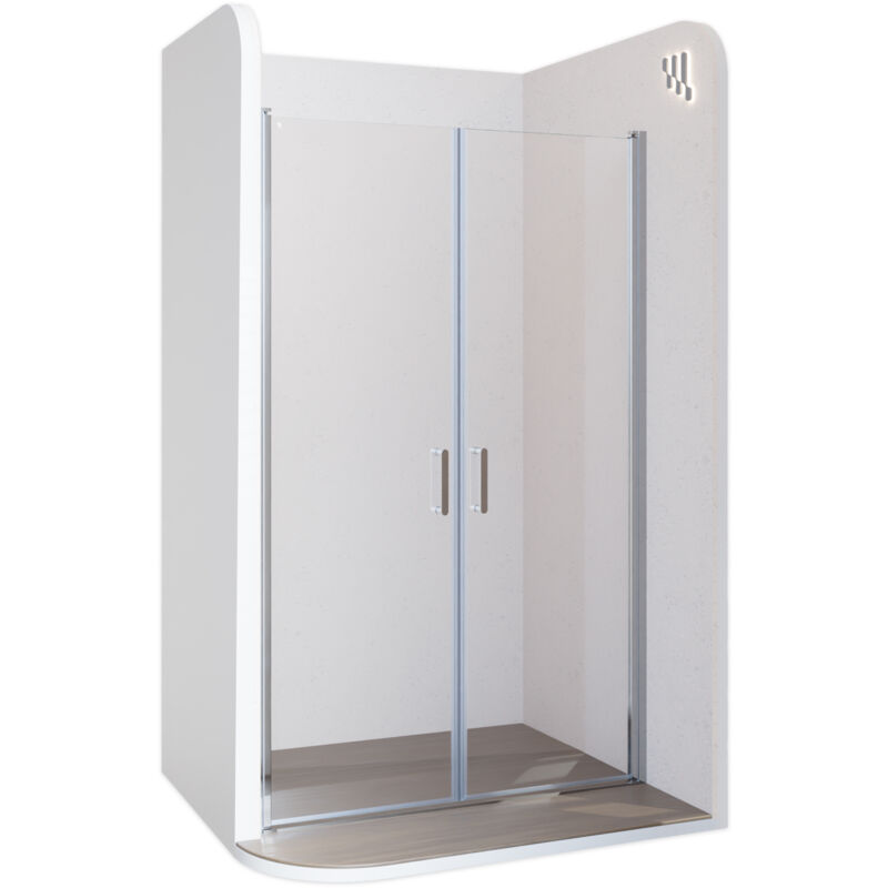 

Mampara de ducha 79x180 cm rango de ajuste de 79-82 cm, altura: 180 cm, vidrio de seguridad ESG con nano transparente de 6 mm con perfiles de