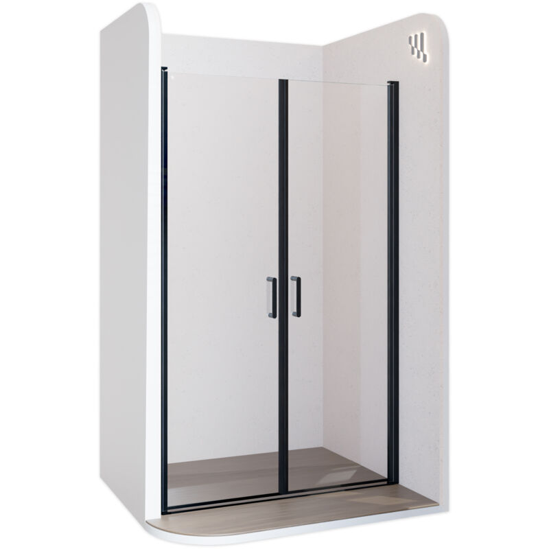 

Mampara de ducha 91x180 cm rango de ajuste de 91-94 cm, altura: 180 cm, vidrio de seguridad ESG con nano transparente de 6 mm con perfiles de