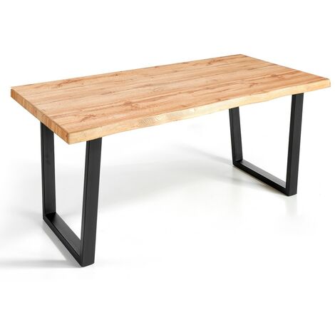 MOMMA HOME Mesa de comedor MDF Roble rústico, Modelo ALASKA, Medidas 200 x 100 x 76H cm