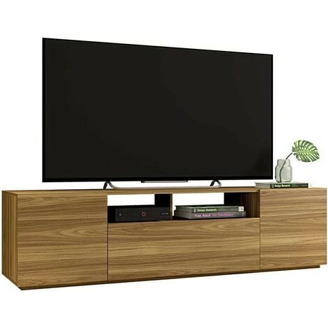 Mueble de tv moderno con 2 puertas HOMCOM 110x39x48,8 cm natural