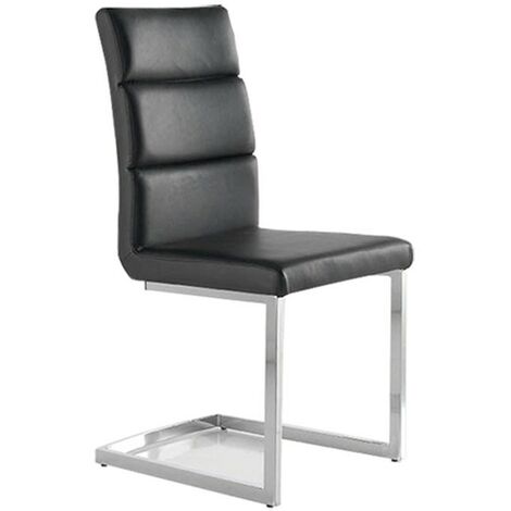 MOMMA HOME Pack 2 sillas comedor Polipiel color negro, Modelo Milo, Medidas 45 x 59 x 97H cm