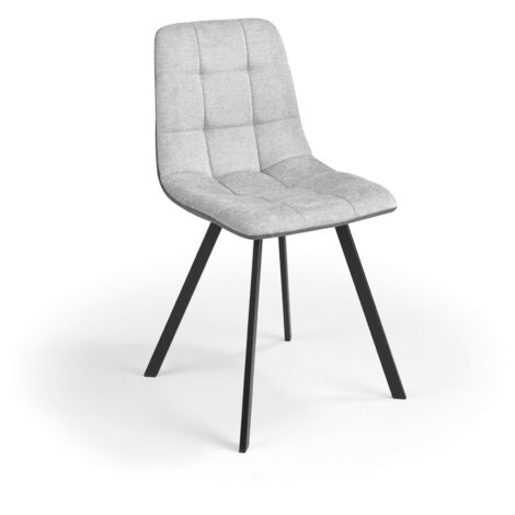 MOMMA HOME Set 4 sillas modelo WAYNE color gris material tela y polipiel